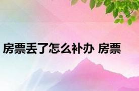 房票丢了怎么补办 房票 