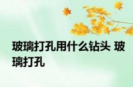 玻璃打孔用什么钻头 玻璃打孔 