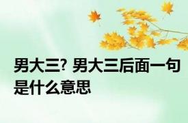 男大三? 男大三后面一句是什么意思