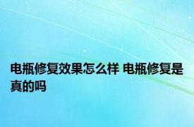 电瓶修复效果怎么样 电瓶修复是真的吗 