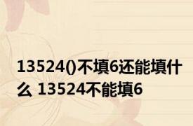 13524()不填6还能填什么 13524不能填6 