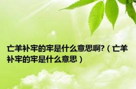 亡羊补牢的牢是什么意思啊?（亡羊补牢的牢是什么意思）