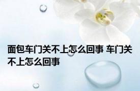 面包车门关不上怎么回事 车门关不上怎么回事 