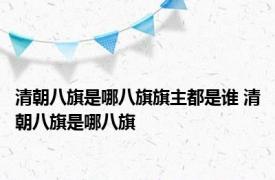 清朝八旗是哪八旗旗主都是谁 清朝八旗是哪八旗