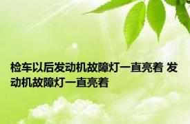 检车以后发动机故障灯一直亮着 发动机故障灯一直亮着 