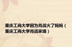 重庆工商大学因为肖战火了妈妈（重庆工商大学肖战家境）