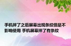 手机摔了之后屏幕出现条纹但是不影响使用 手机屏幕摔了有条纹 