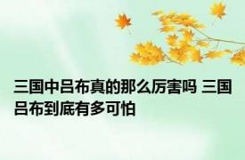 三国中吕布真的那么厉害吗 三国吕布到底有多可怕 