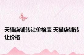 天猫店铺转让价格表 天猫店铺转让价格 