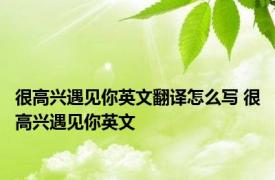 很高兴遇见你英文翻译怎么写 很高兴遇见你英文 