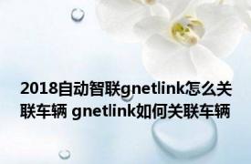 2018自动智联gnetlink怎么关联车辆 gnetlink如何关联车辆