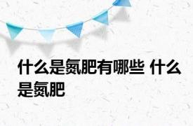 什么是氮肥有哪些 什么是氮肥 