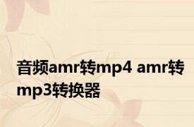 音频amr转mp4 amr转mp3转换器 
