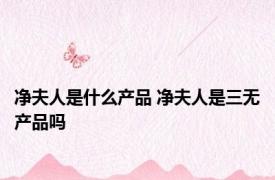 净夫人是什么产品 净夫人是三无产品吗 