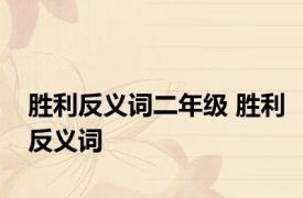 胜利反义词二年级 胜利反义词 