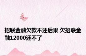 招联金融欠款不还后果 欠招联金融12000还不了 