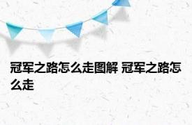 冠军之路怎么走图解 冠军之路怎么走 