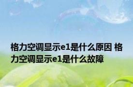 格力空调显示e1是什么原因 格力空调显示e1是什么故障