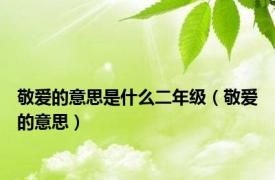敬爱的意思是什么二年级（敬爱的意思）