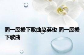 同一屋檐下歌曲赵英俊 同一屋檐下歌曲 