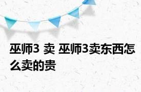 巫师3 卖 巫师3卖东西怎么卖的贵
