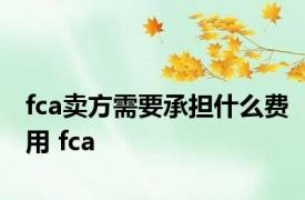 fca卖方需要承担什么费用 fca 