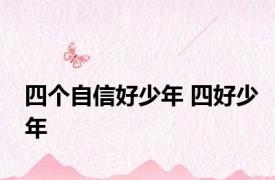 四个自信好少年 四好少年 