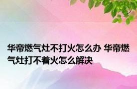 华帝燃气灶不打火怎么办 华帝燃气灶打不着火怎么解决