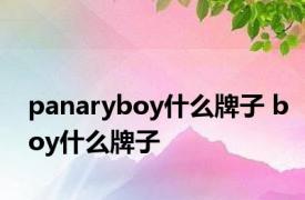 panaryboy什么牌子 boy什么牌子