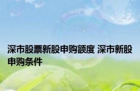 深市股票新股申购额度 深市新股申购条件 