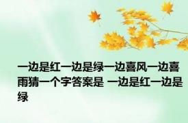 一边是红一边是绿一边喜风一边喜雨猜一个字答案是 一边是红一边是绿 