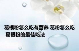 葛根粉怎么吃有营养 葛粉怎么吃 葛根粉的最佳吃法
