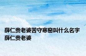 薛仁贵老婆苦守寒窑叫什么名字 薛仁贵老婆 