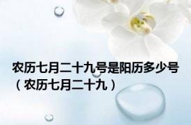 农历七月二十九号是阳历多少号（农历七月二十九）