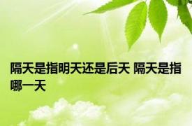 隔天是指明天还是后天 隔天是指哪一天 