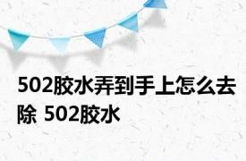 502胶水弄到手上怎么去除 502胶水 
