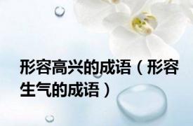 形容高兴的成语（形容生气的成语）