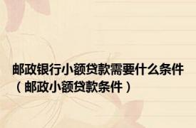 邮政银行小额贷款需要什么条件（邮政小额贷款条件）