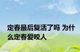 定春最后复活了吗 为什么定春爱咬人