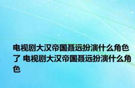 电视剧大汉帝国聂远扮演什么角色了 电视剧大汉帝国聂远扮演什么角色