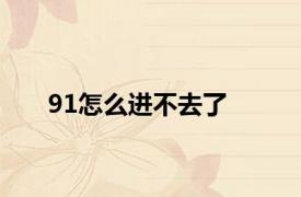 91怎么进不去了