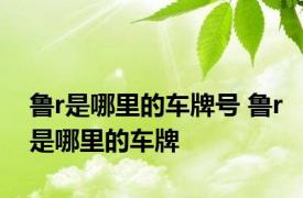 鲁r是哪里的车牌号 鲁r是哪里的车牌