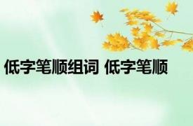 低字笔顺组词 低字笔顺 