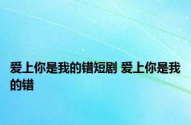 爱上你是我的错短剧 爱上你是我的错 