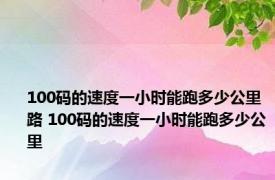 100码的速度一小时能跑多少公里路 100码的速度一小时能跑多少公里