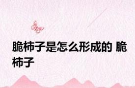 脆柿子是怎么形成的 脆柿子 