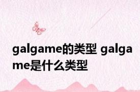 galgame的类型 galgame是什么类型 