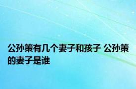 公孙策有几个妻子和孩子 公孙策的妻子是谁