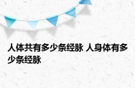 人体共有多少条经脉 人身体有多少条经脉