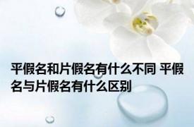 平假名和片假名有什么不同 平假名与片假名有什么区别